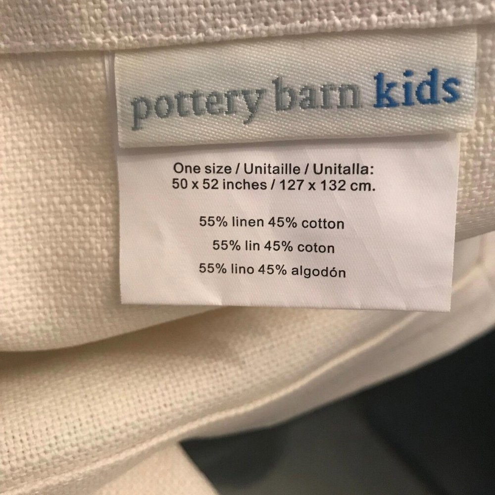 Pottery Barn Kids Set of 2 Washed Linen Cotton Ivory Drapes 50" x 52" Custom
